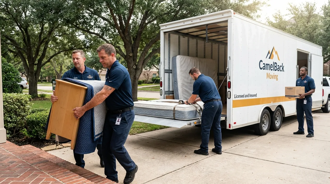 Crew loading residential truck for cross-state move from Lithia Springs, GA