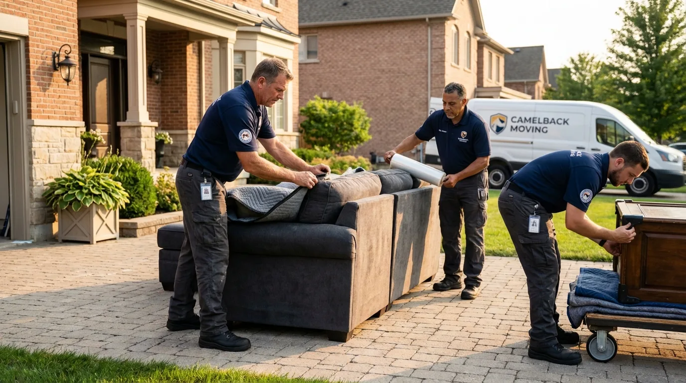 Large estate moving crew wrapping furniture in Lithia Springs, GA